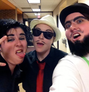 Three drag kings during MCC's second annual Drag Show, Spring 2013