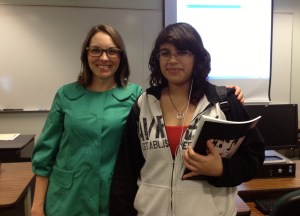 Laura and her V-Write mentee, Angelica